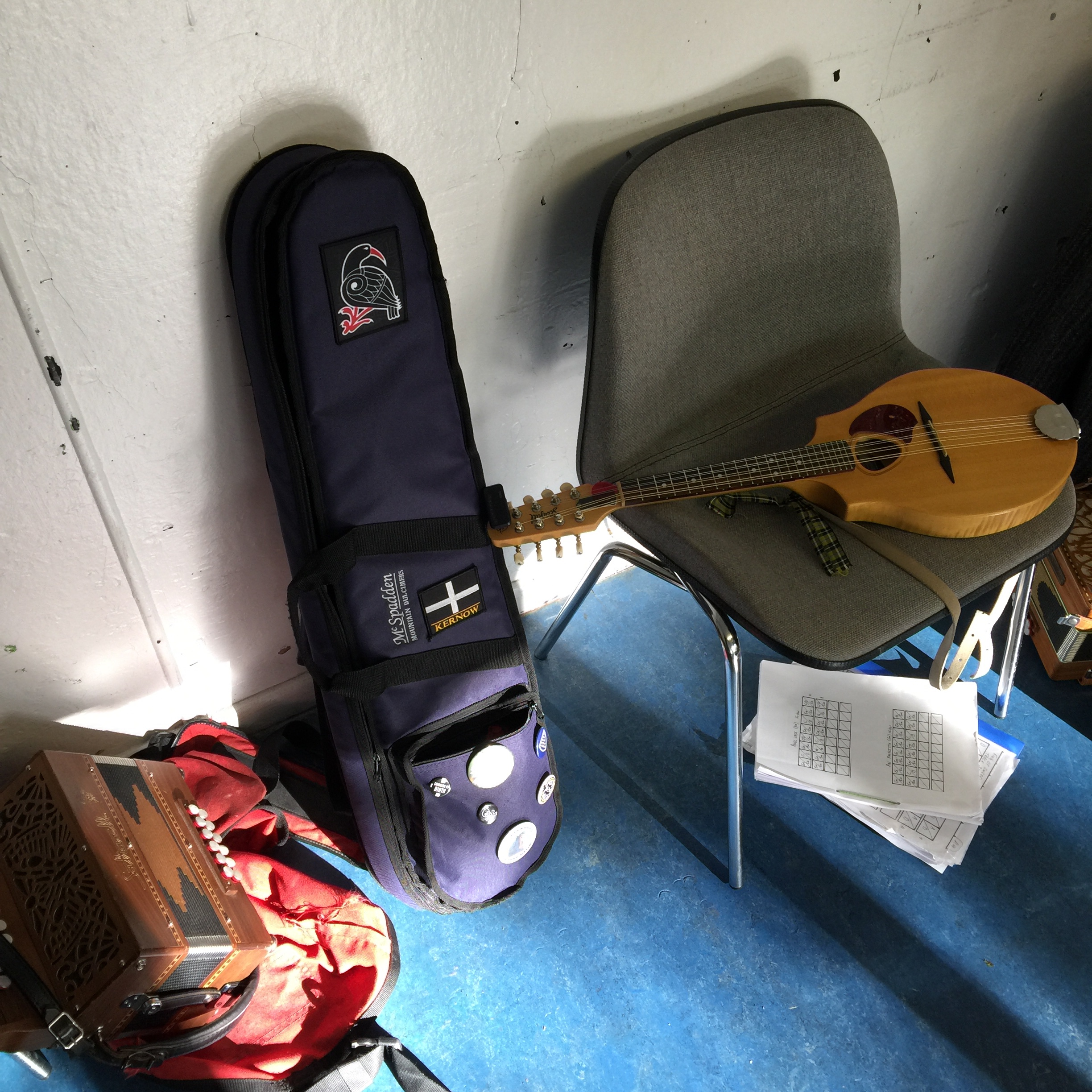 Mandolin, melodeons and chord sheets